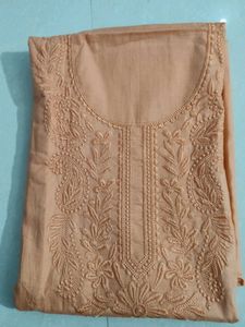 Peach Embroidered Kurta Set