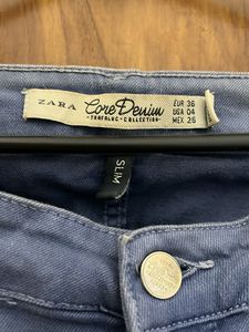Zara Light Blue Distressed Denim Jeans
