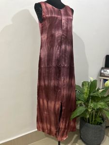 Satin Tie-Dye Maxi Dress