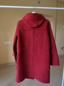 Red Wool Blend Duffle Coat