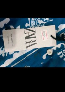 Zara Blue Print Midi Dress