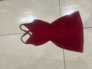 Maroon Criss-Cross Back Mini Dress