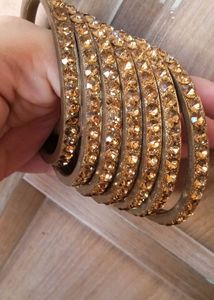 Set of 7 (Zircon) American Diamond Golden Champagn