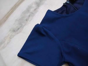 Elegant Navy Blue Peplum Dress