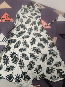 Chic Leaf Print Button-Up Midi Dress