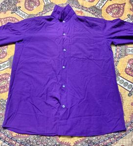 Men's Purple Button-Down Shirt