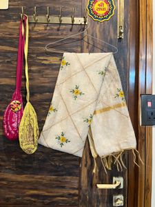 Embroidered Dupatta with Floral Design