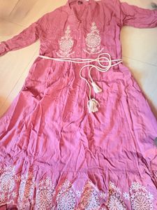 Pink Embroidered Kurta