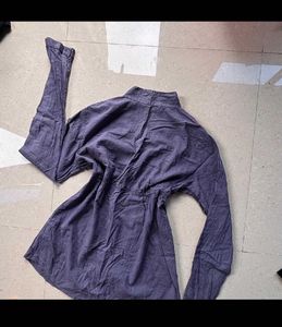 Purple Button-Up Blouse