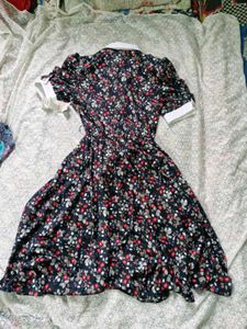 Floral Print Short Sleeve Dress