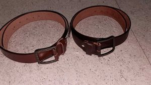 Brown Leather Belts (Set of 2)