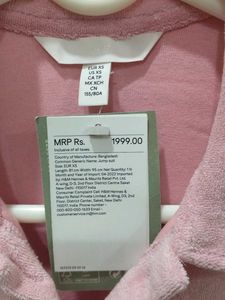 H&amp;M Pink Terry Cloth Shirt Dress