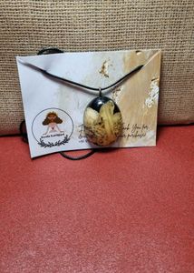 Unique Resin Pendant Necklace with flowers
