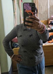 new Gray Bow Sweater