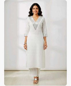 Elegant White Chikankari Kurta with pant
