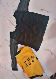 yellow frock &amp; black inner
