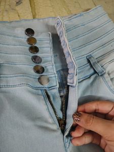 Light Blue High-Waisted Skinny Fit Jeans