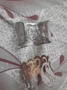 Combo Of Bracelet - Silver Cut Design
