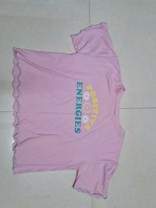 Pink "Positive Energies" Graphic T-Shirt