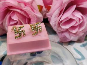 Swastik Diamond Stud