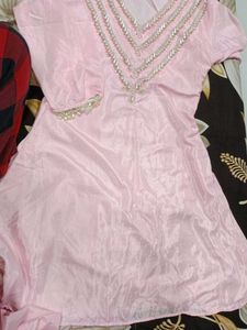Elegant Pink Beaded Ethnic dress