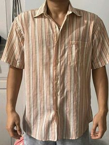 Striped Short Sleeve Button-Up Shirt
