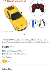 Miss &amp; Chief Racing Car Toy( No Battery)...