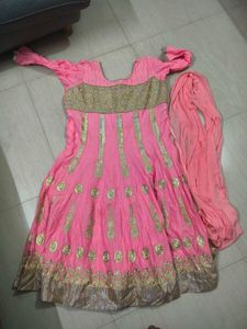 Pink Anarkali kurta