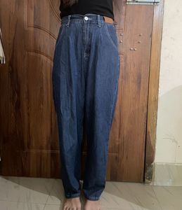 Women's Dark Wash Baggy Jeans