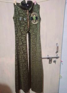 Stylish Olive Green Embellished Blouse