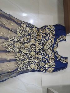 Blue Embroidered Ethnic Gown
