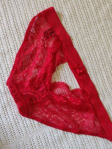 Lace Trim Red Briefs