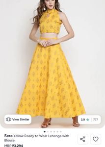 Yellow Printed Lehenga Choli Set