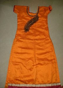 Orange Feather Print Kurta🧡