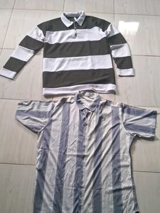 Bundle: Striped Polo & Button-Up Shirt