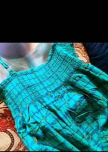 Chic Teal Grid Print Midi Dress