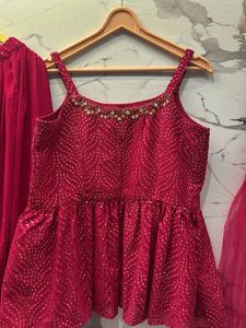 Embellished Peplum Kurta with Dupatta