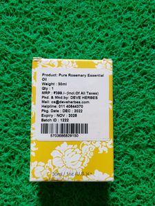Deve Herbes Pure Rosemary Essential Oil 30ml