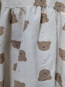 Cute Bear Print Ruffle Top