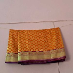 Vibrant Orange Saree