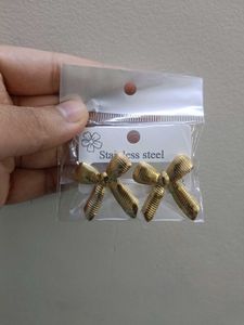 Gold Bow Earrings