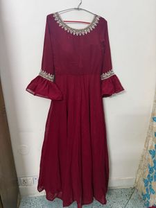 Elegant Maroon Ethnic Gown
