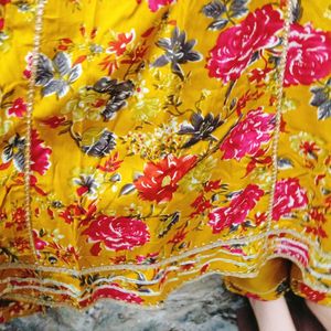 Anarkali Printed Rayon Kurti Set