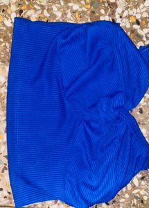Vibrant Blue Ribbed Crop Top