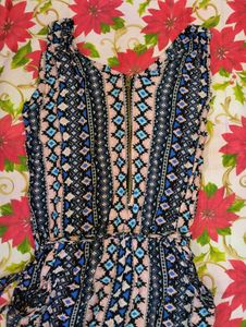Women's Printed Jumpsuit with Belt