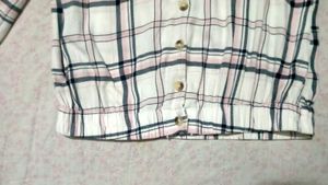 Chic Plaid V-Neck Button-Up Top