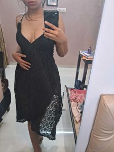Sexy Lace V neck Black Dress♥️