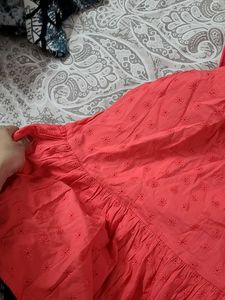 Coral Embroidered Maxi Dress