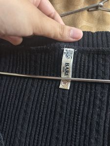 Chic Navy Blue Cable Knit Sweater