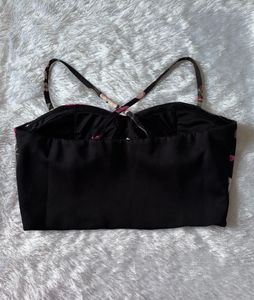 Ewa Young Black Floral Crop Top